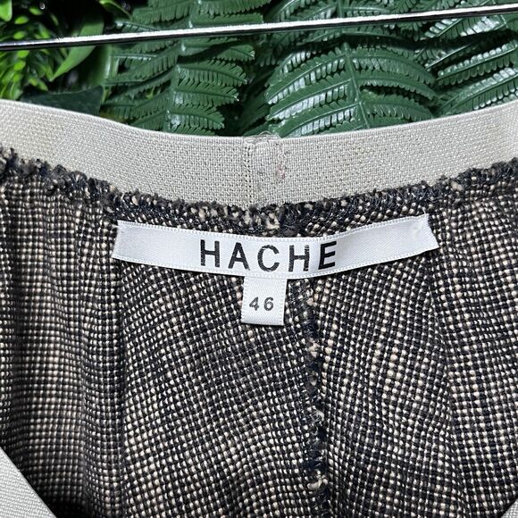 HACHE Skirt Women Italy 46 US Large A Line Pleated Stretch Waist Pink Hem 2385 - Picture 4 of 12